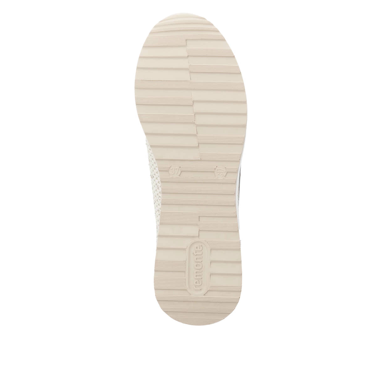 Beige remonte Damen Slipper D1G12-60 mit einem Gummizug. Schuh Laufsohle.