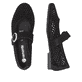 Ballerines remonte noires pour femme D0K18-02. Chaussure vue de dessus, couchée.