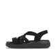 Schwarze remonte Riemchensandalen D3L52-00 mit einem Gummizug sowie Extraweite H. Schuh Außenseite.
