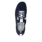 Mocassins remonte bleus pour femme D3G02-14 avec bande élastique. Chaussure vue de dessus.