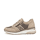 Beigebraune remonte Damen Sneaker D2418-61 mit Leo-Print sowie Reißverschluss. Schuh Außenseite.