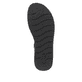 Schwarze vegane remonte Riemchensandalen D2073-02 mit einem Gummizug. Schuh Laufsohle.