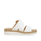 Weiße remonte Damen Pantoletten D0Q51-82 mit einem Klettverschluss. Schuh Innenseite.