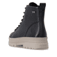 Schwarze remonte Damen Schnürstiefel D2U75-00 mit wasserabweisender TEX-Membran. Schuh von hinten.