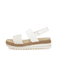 Weiße remonte Riemchensandalen D0Q56-80 mit einem Klettverschluss. Schuh Außenseite.