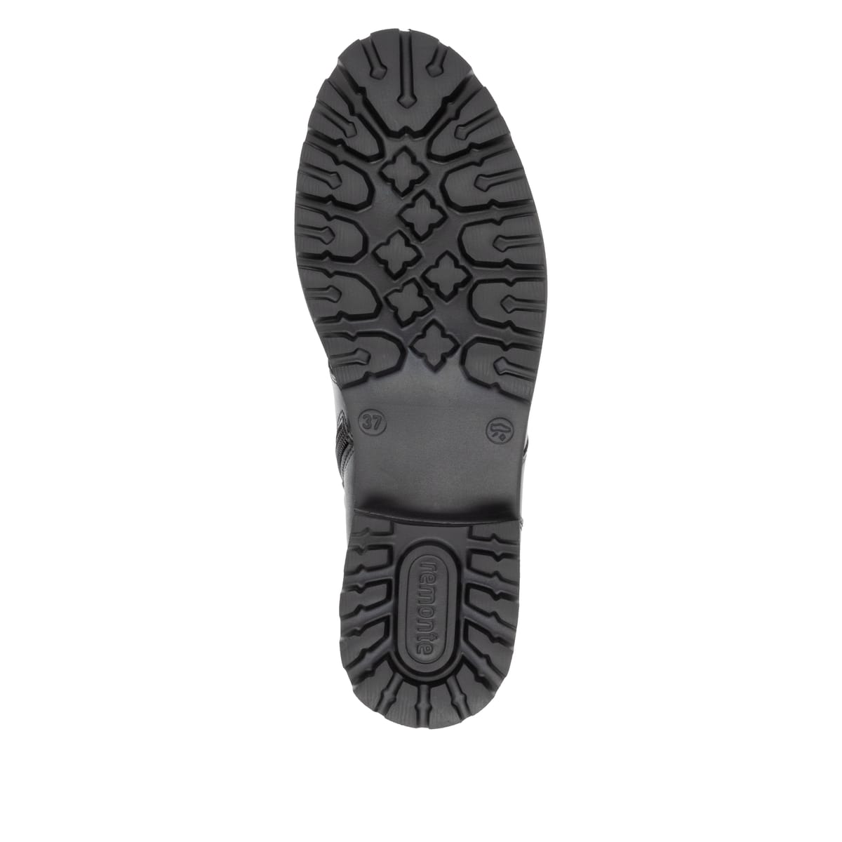 Stahlschwarze remonte Damen Biker Boots D8664-00 mit Zierschnalle. Schuh Laufsohle.