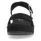 Schwarze remonte Damen Riemchensandalen D1N50-00 mit einem Klettverschluss. Schuh von vorne.