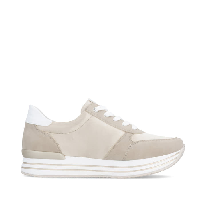 Goldene vegane remonte Damen Sneaker Low D1316-90 mit einem Reißverschluss. Schuh Innenseite.