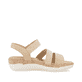 Braune remonte Riemchensandalen R6861-20 mit einem Klettverschluss. Schuh Innenseite.