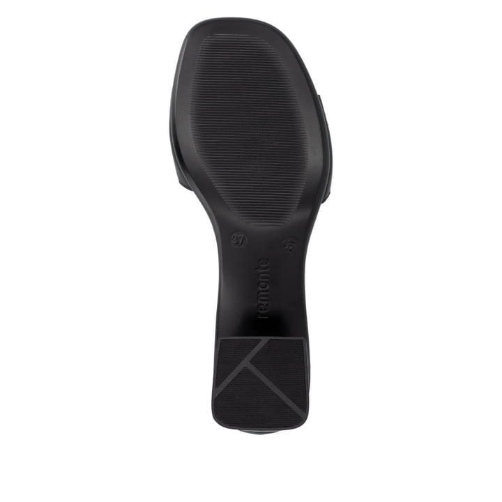 Schwarze remonte Riemchensandaletten D1K54-00 mit einem Klettverschluss. Schuh Laufsohle.