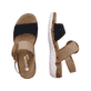 Beige remonte Riemchensandalen R6853-60 mit einem Klettverschluss. Schuh von oben, liegend.