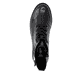 Vegane, schwarze remonte Damen Schnürstiefel D8683-03 mit einem Reißverschluss. Schuh von oben.