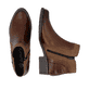 Braune remonte Damen Stiefeletten D6893-22 mit einem Reißverschluss. Schuh von oben, liegend.