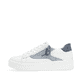 Perlweiße vegane remonte Damen Sneaker D0J03-80 mit einem Reißverschluss. Schuh Außenseite.