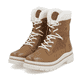 Braune remonte Damen Schnürstiefel D0C77-23 mit griffiger Glass-Fibre Sohle. Schuhpaar seitlich schräg.