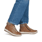 Cognacfarbene remonte Damen Schnürstiefel D0784-22. Schuh am Fuß.