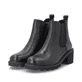 Schwarze remonte Chelsea Boots D0A70-00 mit Reißverschluss sowie Komfortweite G. Schuhpaar seitlich schräg.