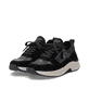 Mocassins remonte noirs femmes D3V01-02 avec fermeture éclair décorative. Chaussures inclinées sur le côté.