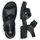 Schwarze remonte Riemchensandalen D7950-00 mit einem Klettverschluss. Schuh von oben, liegend.