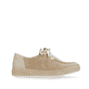 Beige remonte Damen Slipper D1F01-60 mit einer Schnürung. Schuh Innenseite.