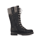 Nachtschwarze remonte Damen Schnürstiefel D7477-02 mit einer flexiblen Profilsohle. Schuh Innenseite