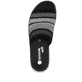 Schwarze remonte Damen Pantoletten D1J54-03 mit einem Gummizug. Schuh von oben.