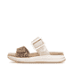 Goldene vegane remonte Damen Pantoletten D1J61-91 mit angesagtem Animal-Print. Schuh Außenseite.