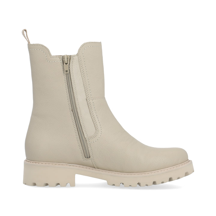 Cremebeige remonte Damen Chelsea Boots D8694-60 mit einer besonders leichten Sohle. Schuh Innenseite