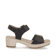 Schwarze remonte Riemchensandaletten D0N52-01 mit einem Klettverschluss. Schuh Innenseite.