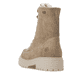 Camelfarbene remonte Damen Schnürstiefel D4B70-20. Schuh von hinten.