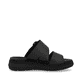 Schwarze remonte Damen Pantoletten D2K51-00 mit einem Klettverschluss. Schuh Innenseite.
