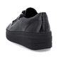 Baskets basses remonte noires pour femme D1C09-00 avec fermeture éclair. Chaussure vue de dessus.