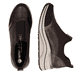 Mocassins remonte métalliques végan femmes D0T08-90 avec fermeture éclair. Chaussure vue de dessus, couchée.