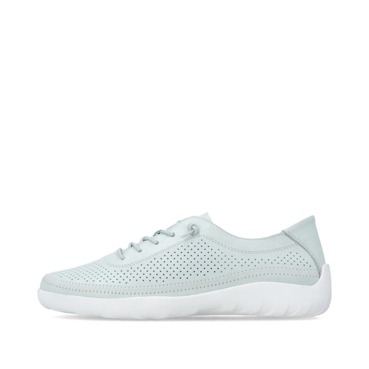 Grüne remonte Damen Slipper R3521-52 mit einem Gummizug sowie der Komfortweite G. Schuh Außenseite.