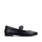 Schwarze remonte Ballerinas D0K14-00 mit einem Klettverschluss. Schuh Innenseite.