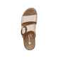 Beige remonte Damen Pantoletten D0Q51-80 mit einem Klettverschluss. Schuh von oben.