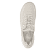 Mocassins remonte beiges pour femme D3G02-60 avec bande élastique. Chaussure vue de dessus.