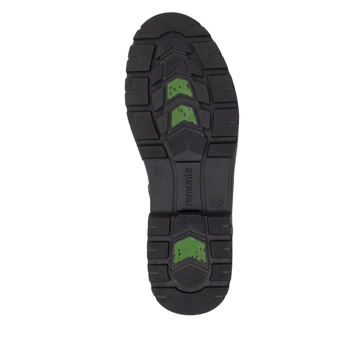 Schwarze remonte Damen Schnürstiefel D2U70-03 mit wasserabweisender TEX-Membran. Schuh Laufsohle.