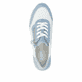 Weißblaue vegane remonte Damen Sneaker R6709-82 mit einem Reißverschluss. Schuh von oben.