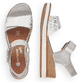 
Silberne remonte Damen Keilsandaletten D6455-90 mit Klettverschluss sowie Keilabsatz. Schuhpaar von oben.