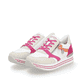 
Nachtschwarze remonte Damen Sneaker D1321-01 mit Schnürung und Reißverschluss. Schuh seitlich schräg