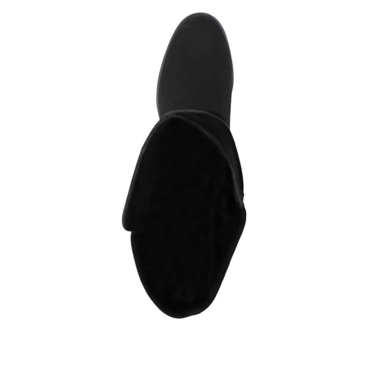Bottes cuissardes remonte noires femmes D3U70-00 avec fermeture éclair. Chaussure vue de dessus.