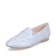 
Jeansblaue remonte Damen Loafers D0K02-12 mit Elastikeinsatz sowie einer Profilsohle. Schuh seitlich schräg