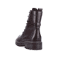 
Weinrote remonte Damen Biker Boots D0B75-35 mit einer dämpfenden Profilsohle. Schuh von hinten