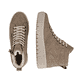 Braune remonte Damen Kurzstiefel D3B71-20 mit wasserabweisender TEX-Membran. Schuh von oben, liegend.