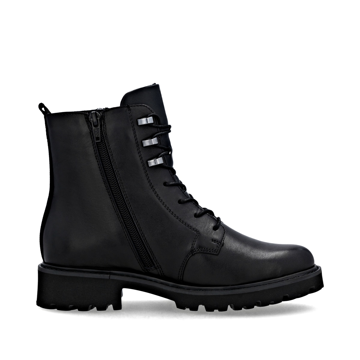 Schwarze remonte Damen Schnürstiefel D8656-00 mit wasserabweisender TEX-Membran. Schuh Innenseite.