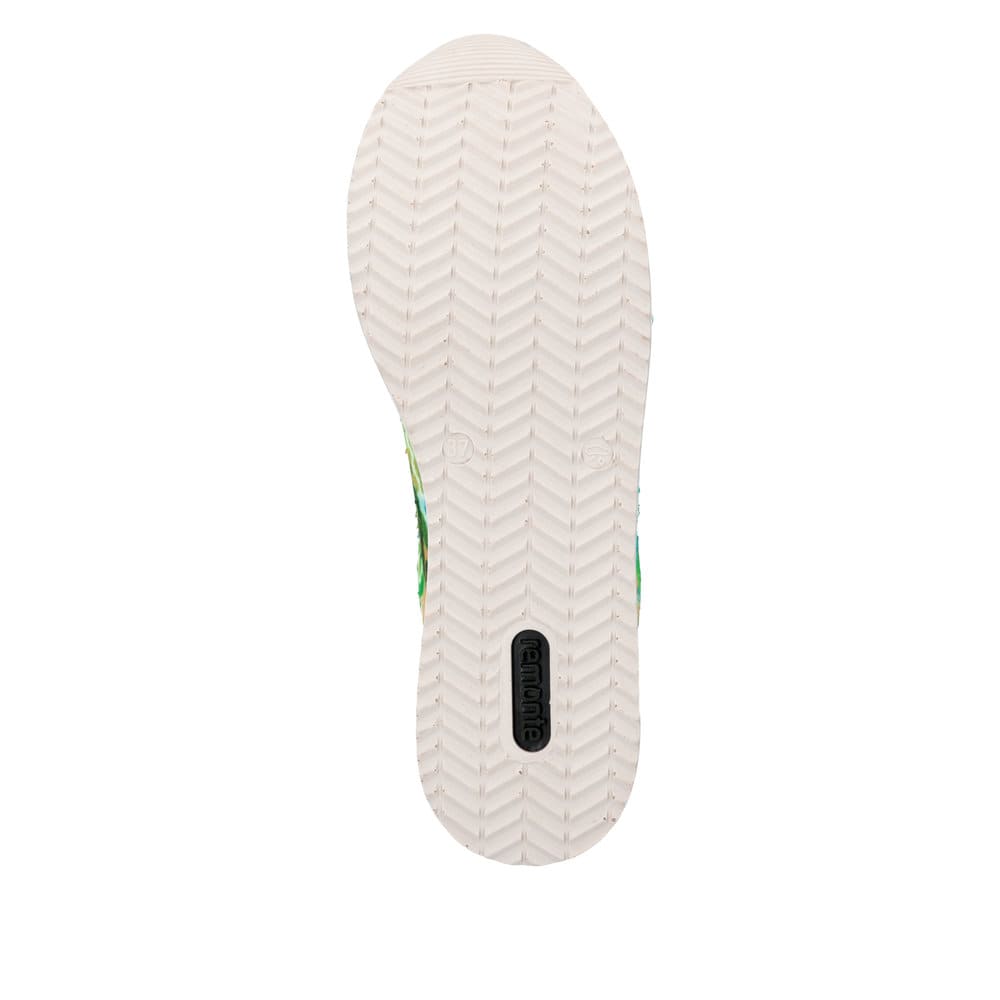 Mehrfarbige remonte Damen Sneaker D1332-90 mit Schnürung sowie Komfortweite G. Schuh Laufsohle.