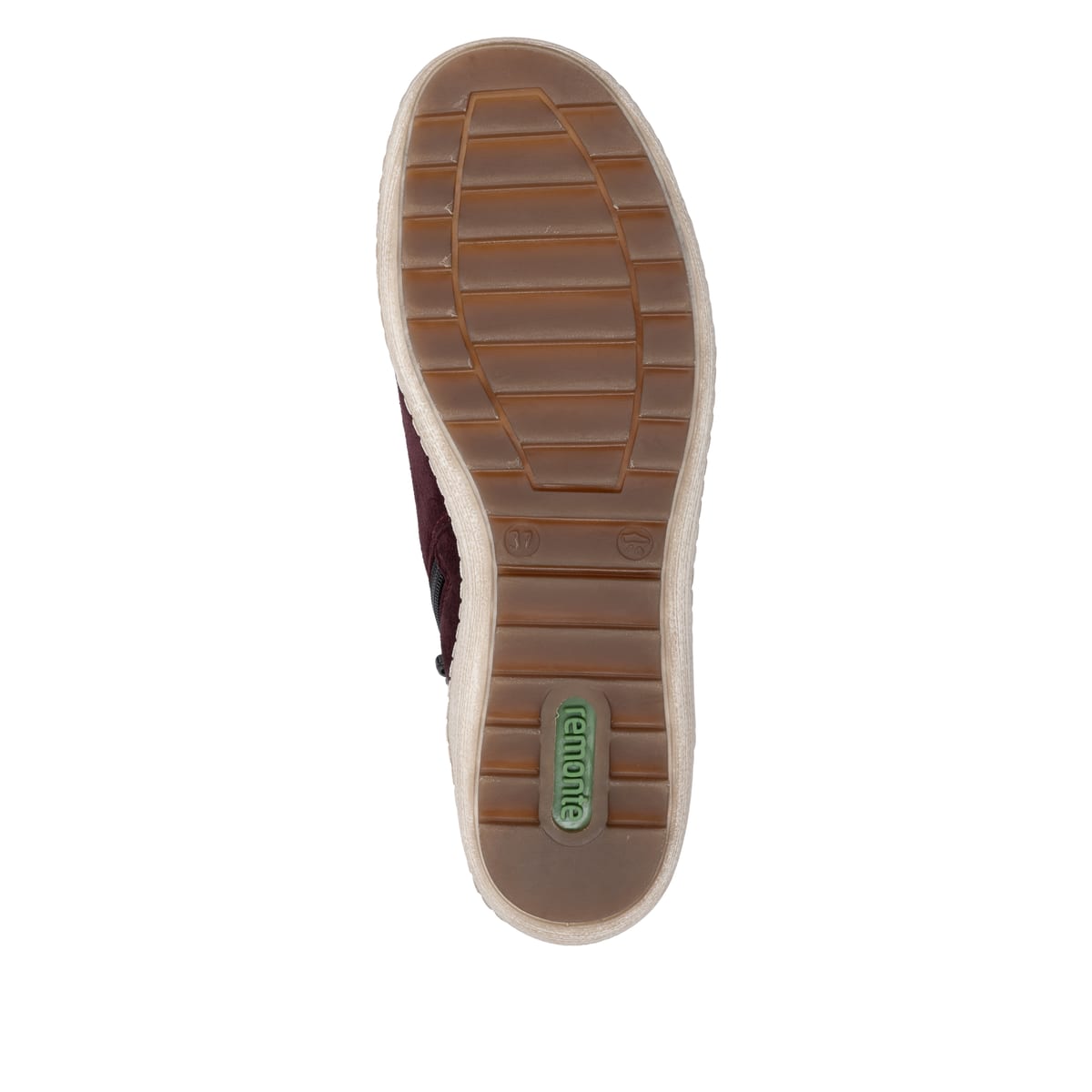 Weinrote remonte Damen Schnürstiefel R1454-35 mit wasserabweisender TEX-Membran. Schuh Laufsohle.