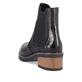 
Mitternachtsschwarze remonte Damen Chelsea Boots D1A71-01 mit einer Profilsohle. Schuh von hinten