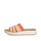 Gelbe remonte Damen Pantoletten D1J54-68 mit Gummizug sowie weicher Einlegesohle. Schuh Außenseite.